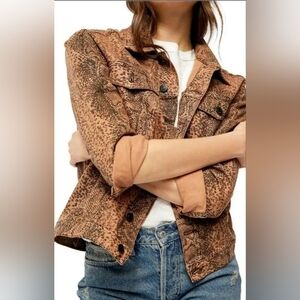 "Snake Print Trucker Jacket By "Free People" ✨️